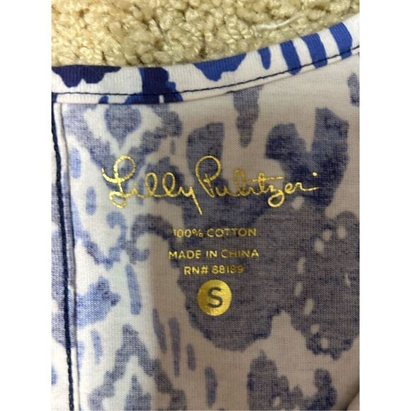 Lilly Pulitzer‎ Ocean Ridge Shift Dress Batik Print Navy White Pink S BIN P - Picture 5 of 10